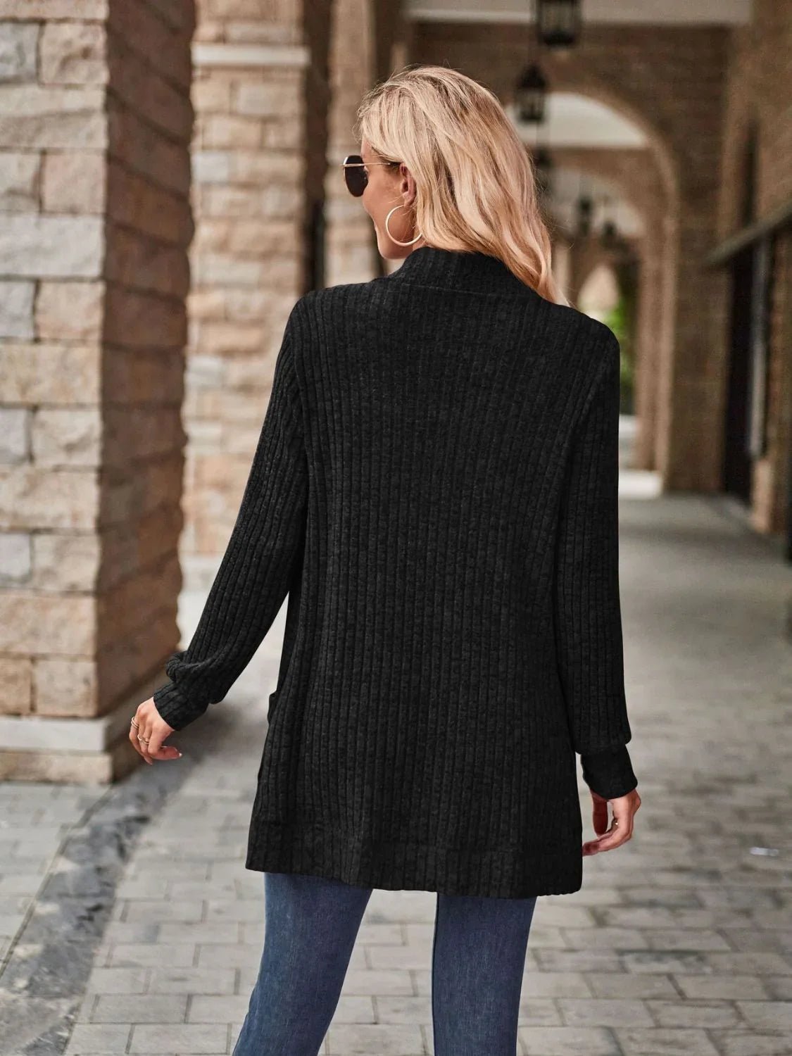Open Front Cardigan with Pockets - SugarPepper