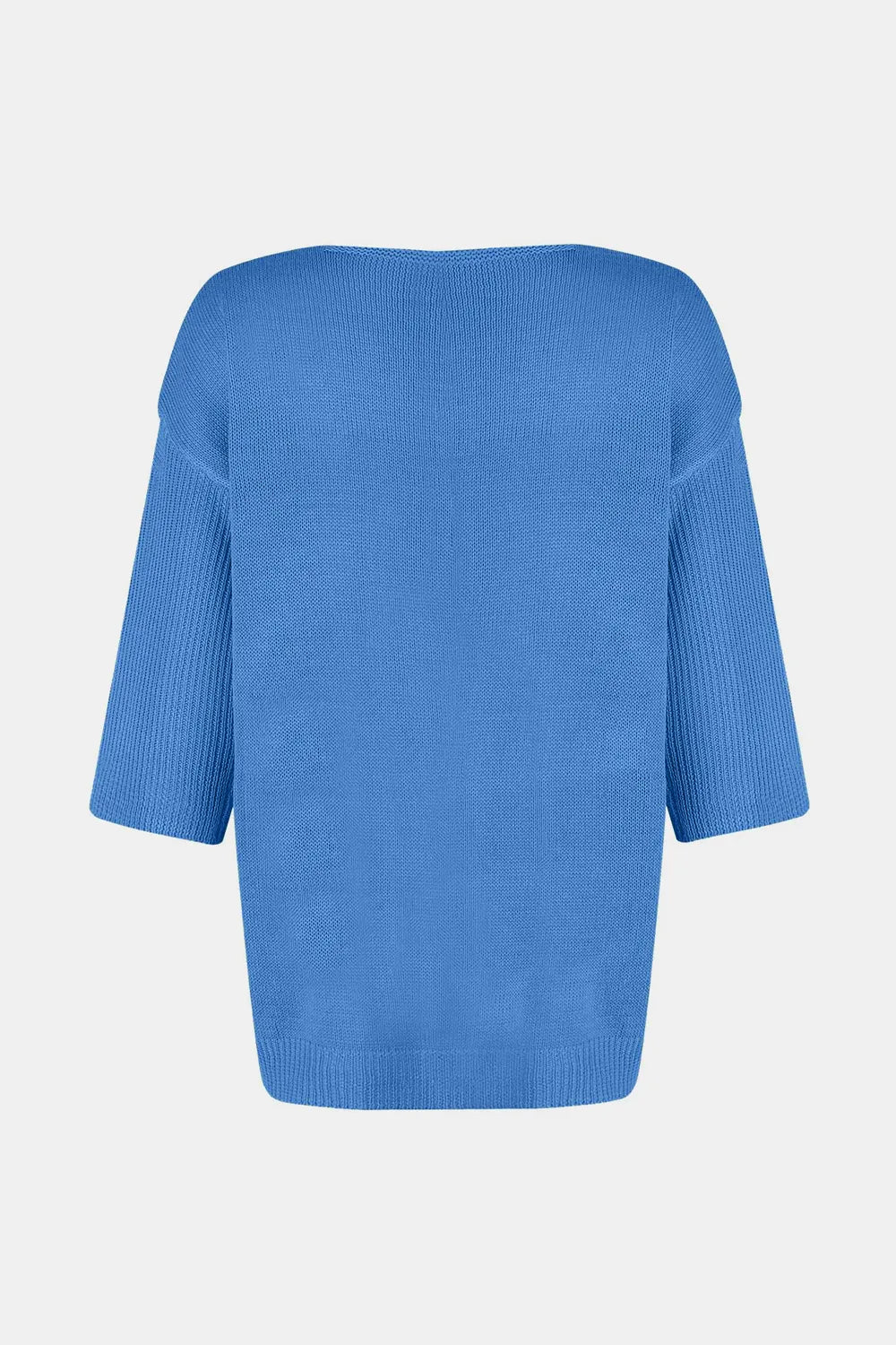 V - Neck Three - Quarter Sleeve Knit Top - SugarPepper
