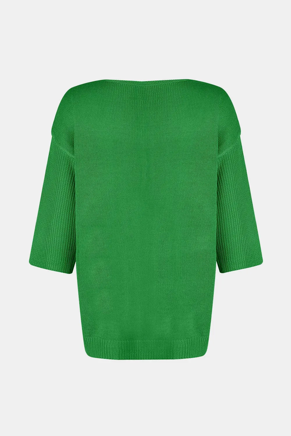 V - Neck Three - Quarter Sleeve Knit Top - SugarPepper