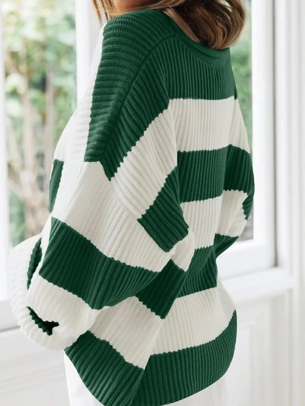 Round Neck Long Sleeve Sweater - SugarPepper